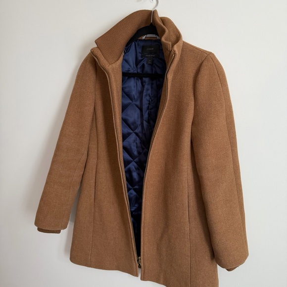 J. Crew | Lodge Coat in Italian Wool - Acorn Brown Fully Lined Peacoat Jacket 4 - Picture 7 of 10